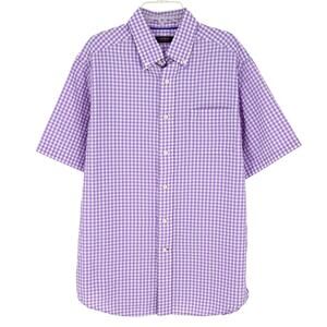 Cremieux Shirt Mens Medium Seersucker Lavender White Plaid Beach Preppy Nautical